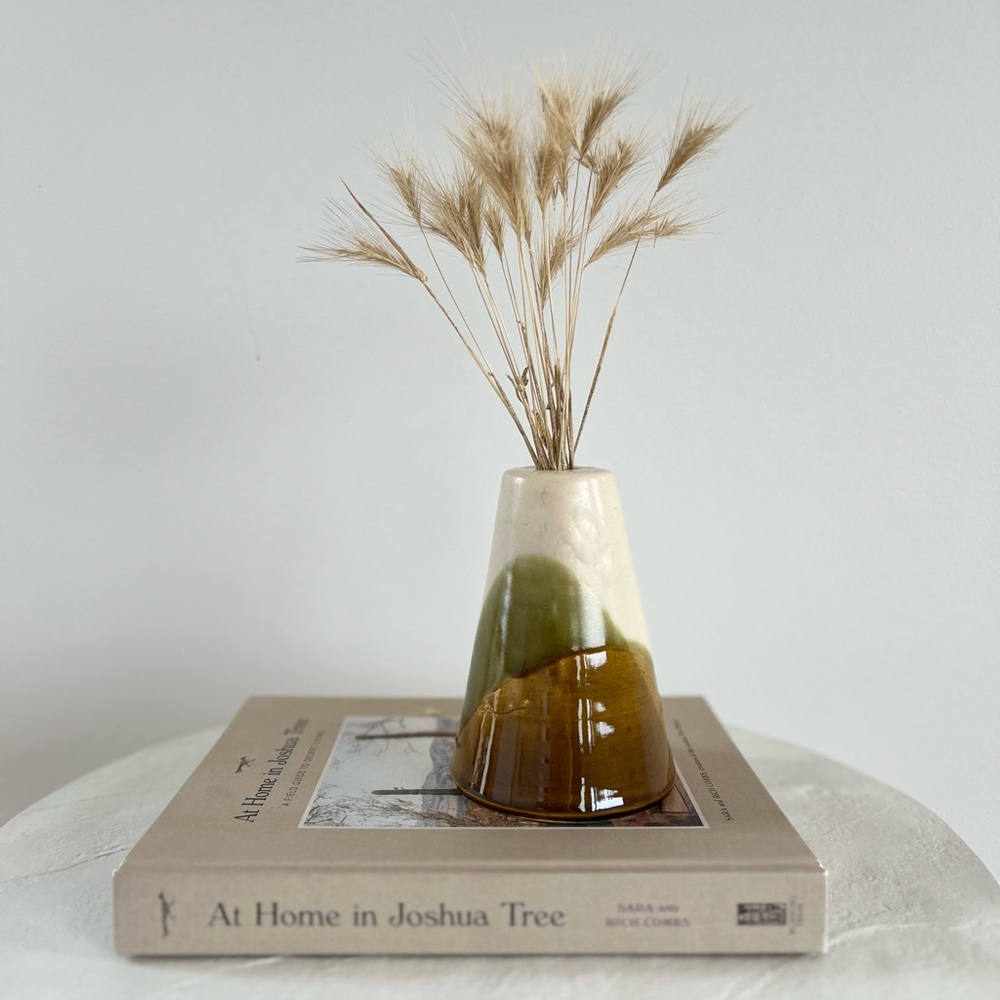 BEAUTIFUL HANDMADE STUDIO POTTERY‎ DRIED FLOWER VASE NEUTRAL COLOURS GLAZING - Picture 8 of 11
